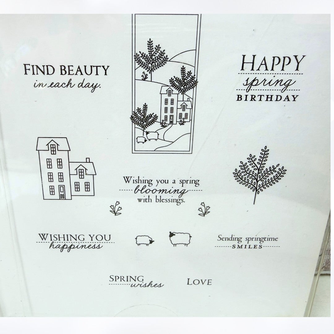 Papertrey Ink SPRING HILLS Village House Rubber Stamps