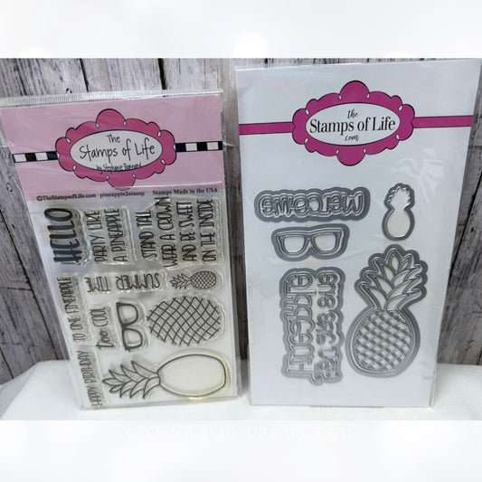 The Stamps of Life PINEAPPLE Fruit Funny Summer Rubber Stamps Dies