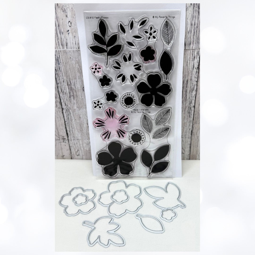 My Favorite Things FLASHY FLORALS Flowers Rubber Stamps Dies