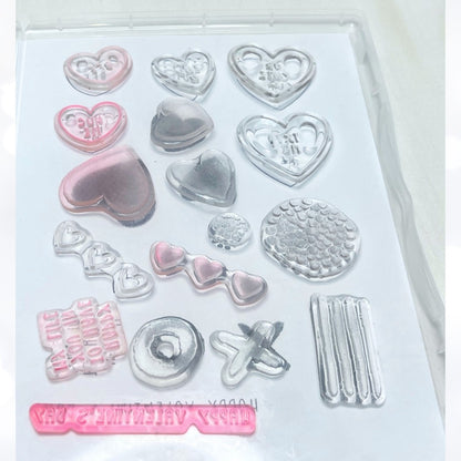 Stampin Up SWEET CONVERSATIONS Hearts Valentines Day Rubber Stamps Dies AS IS**