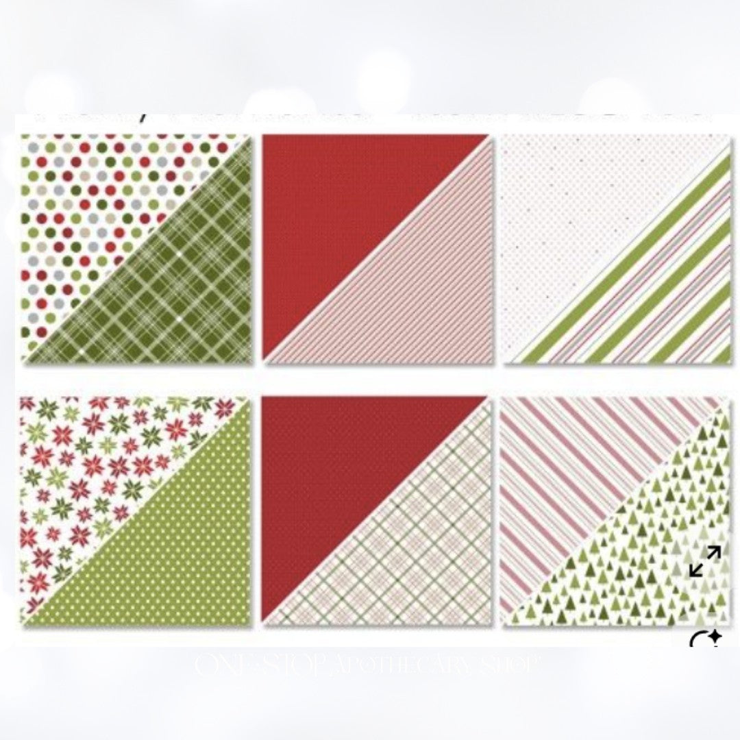 Stampin Up MERRY MOMENTS Christmas 12x12 Cardstock DSP Paper 24 Sheets