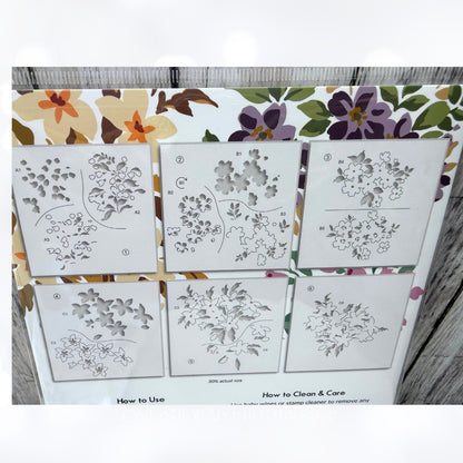 Altenew FROZEN MOMENTS Flowers Floral 6x8 Rubber Stamps Stencils Set