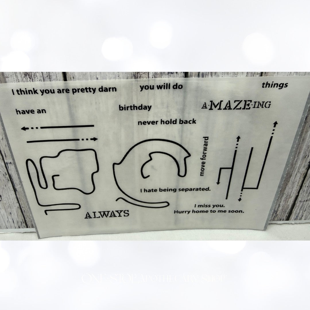 Papertrey Ink The AMAZING STAMP SET Mazes Games Funny Rubber Stamps