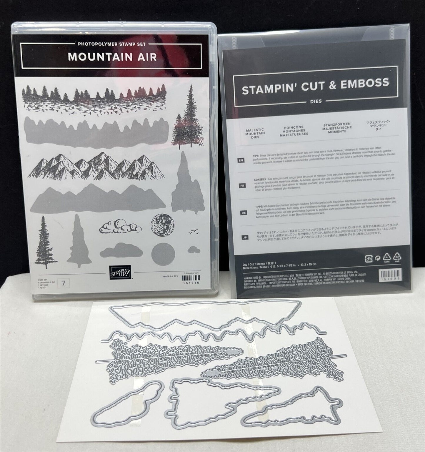 Stampin Up MOUNTAIN AIR Majestic Nature Rubber Stamps Dies