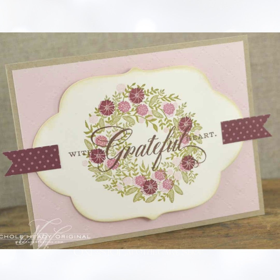 Papertrey Ink BIRDS & BLOOMS Wreath Floral Rubber Stamps Dies