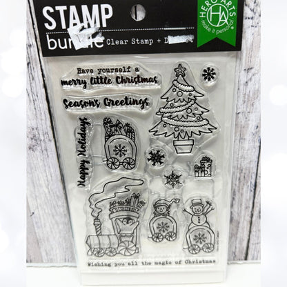 Hero Arts NORTH POLE EXPRESS Train Christmas Rubber Stamps Dies