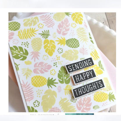 Concord & 9th TROPICAL VIBES Lovely Blossoms Turnabout Background Rubber Stamps