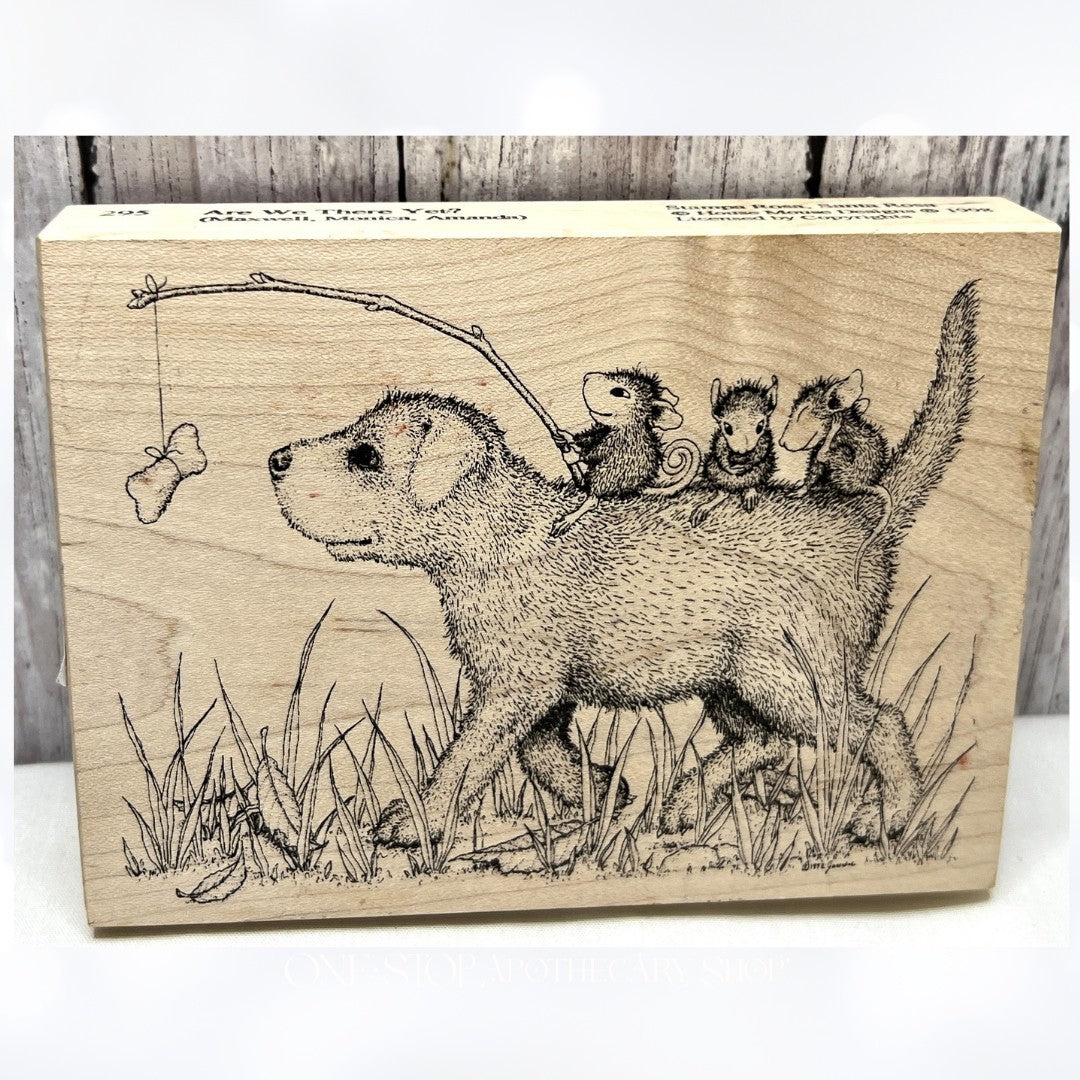 House Mouse ARE WE THERE YET Dog Mice Rubber Stamp