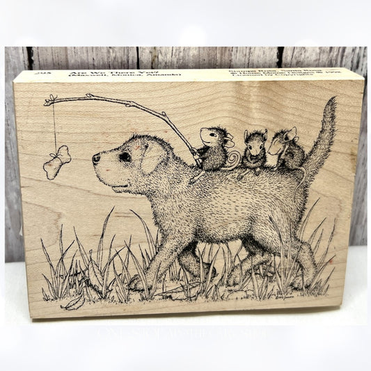 House Mouse ARE WE THERE YET Dog Mice Rubber Stamp