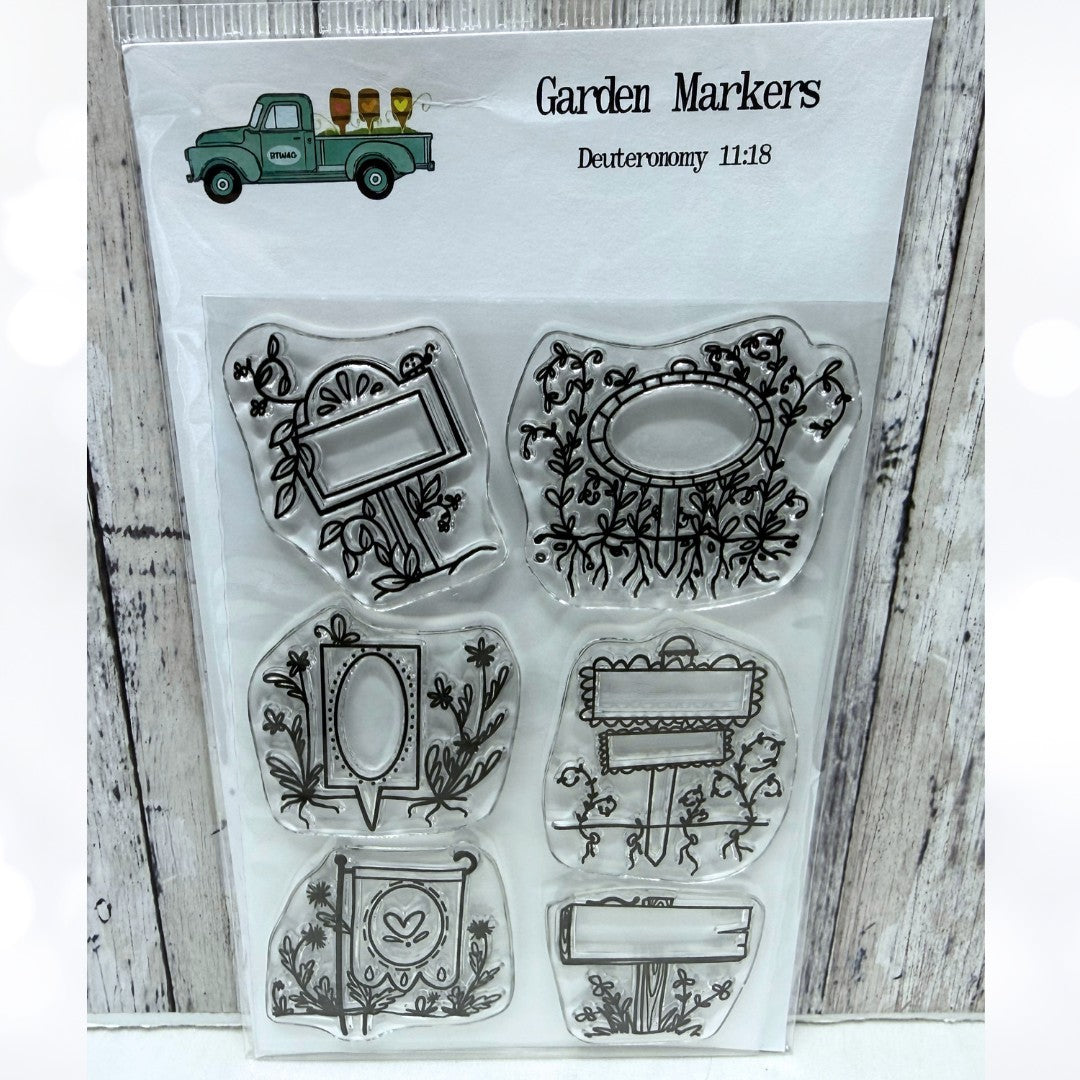 By the Well 4 God GARDEN MARKERS Religious Bible Journaling Rubber Stamps