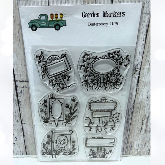 By the Well 4 God GARDEN MARKERS Religious Bible Journaling Rubber Stamps