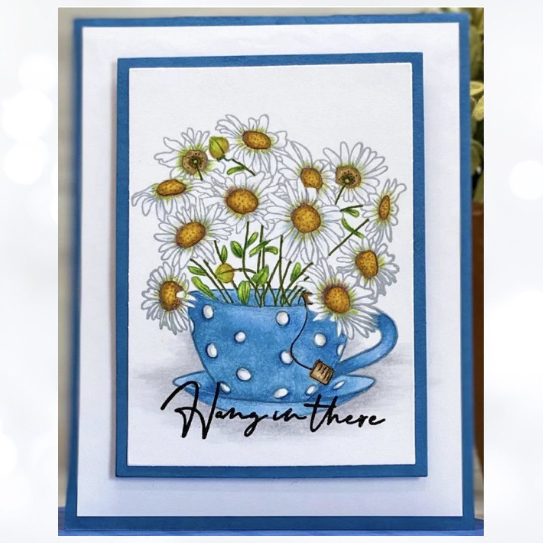 Altenew CHAMOMILE Ditsy Print Tea Cup Flowers Rubber Stamps