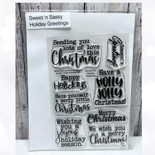 Sweet N Sassy HOLIDAY GREETINGS Christmas Rubber Stamps