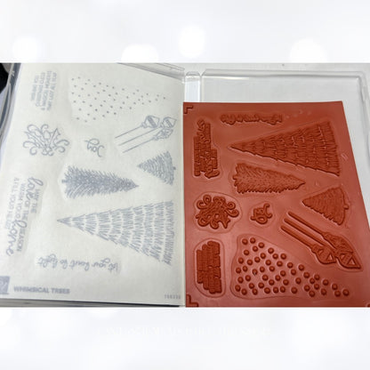 Stampin Up WHIMSICAL TREES Christmas Rubber Stamps