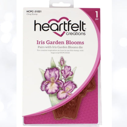 Heartfelt Creations IRIS GARDEN BLOOMS Flowers Rubber Stamp