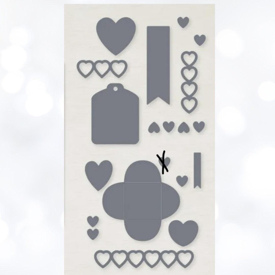 Stampin Up SWEET CONVERSATIONS Hearts Valentines Day Rubber Stamps Dies AS IS**
