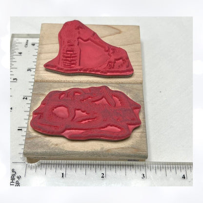 House Mouse BABY SHOES Mouse Drops Shower Mice Rubber Stamps Lot of 2