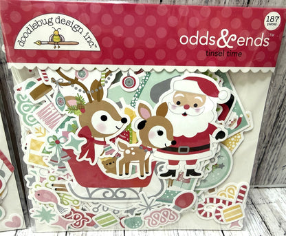 Doodlebug Designs MERRY & BRIGHT ALBUM KIT Christmas 6x8 Paper Scrapbook Lot