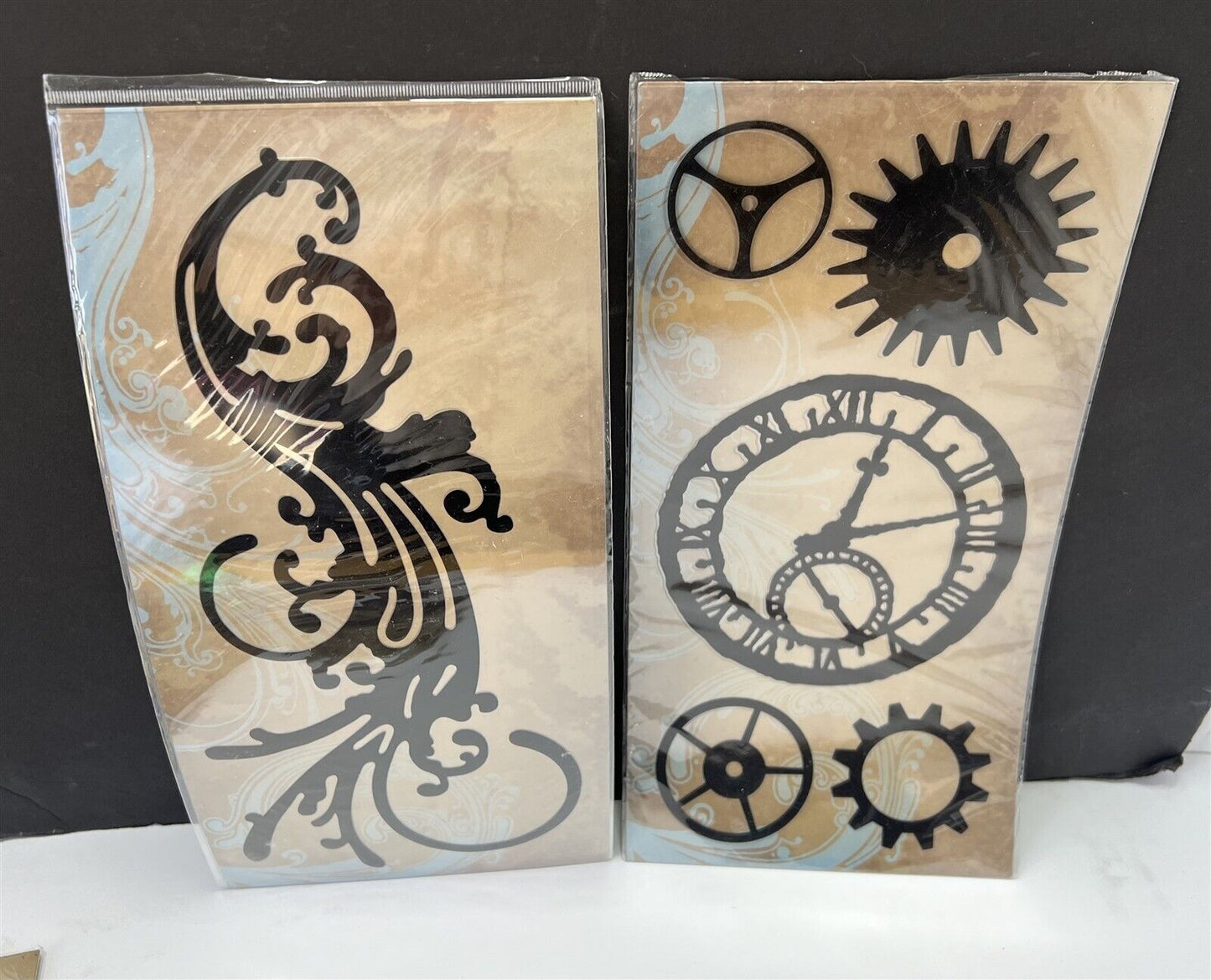 Tim Holtz Idea-ology MASKS Stencils Clocks Gears Crown Music Lot of 6