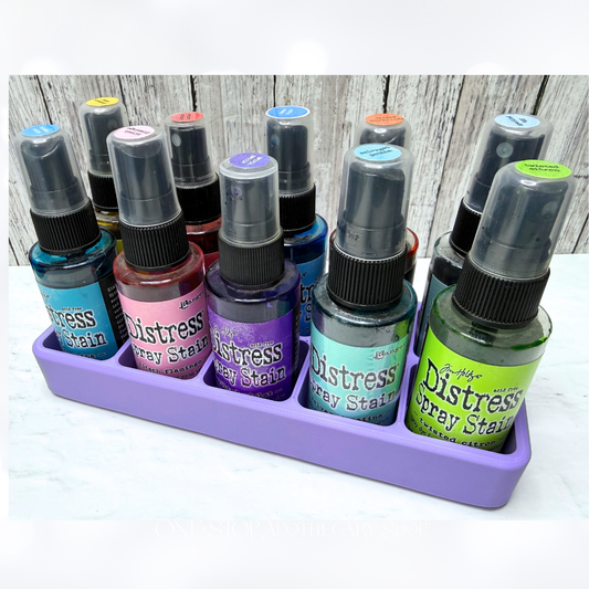 The INK SPRAY TRAY Organizer 3D Printed Purple 2oz Bottles