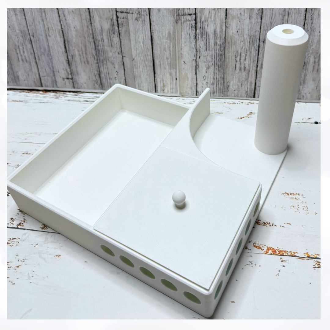 Crafty CLEAN-UP Station Organizer Holder 3D Printed WHITE