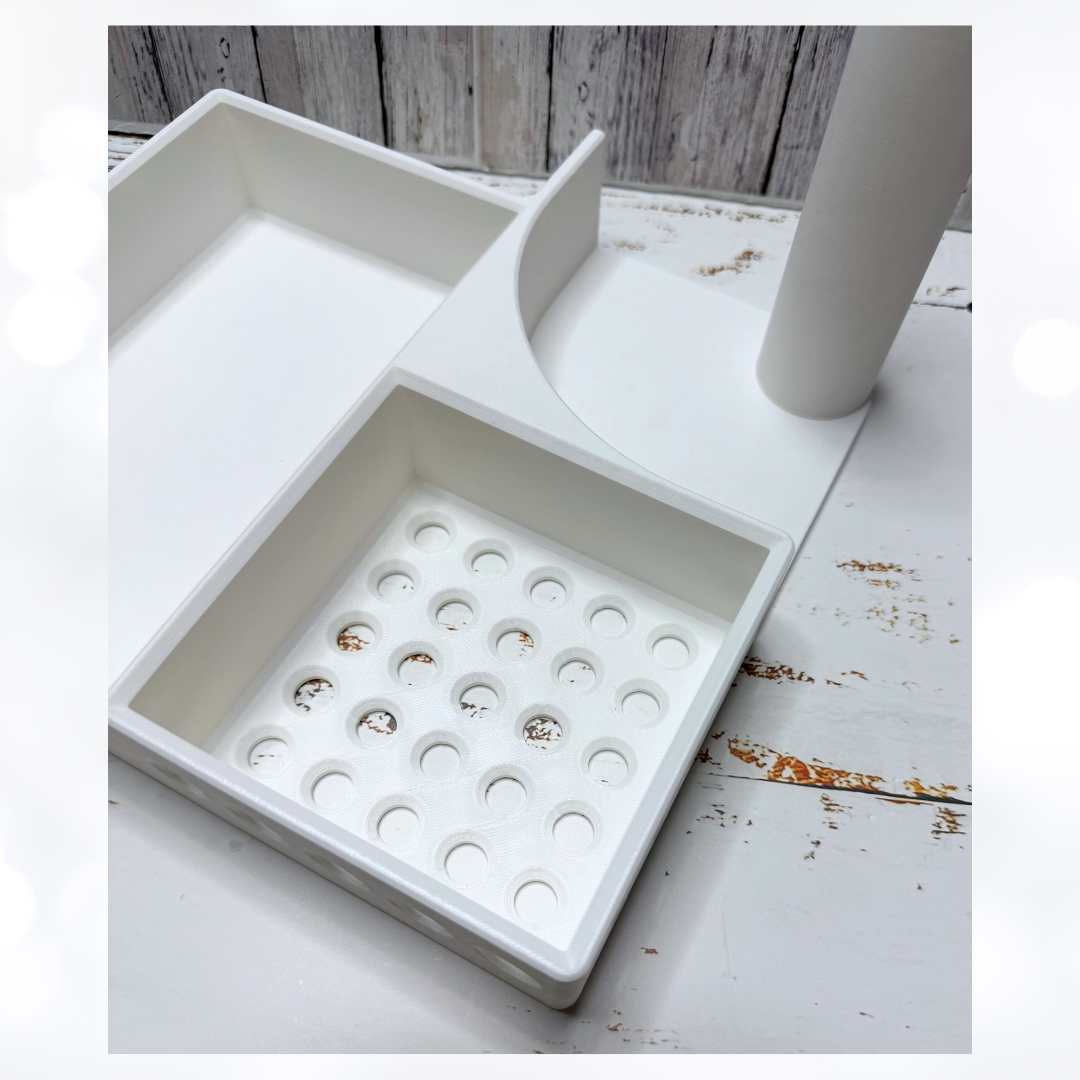 Crafty CLEAN-UP Station Organizer Holder 3D Printed WHITE