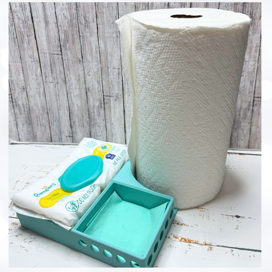 Crafty CLEAN-UP Station Organizer Holder 3D Printed TEAL