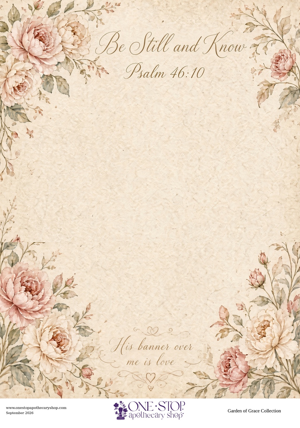 Garden of Grace BE STILL & KNOW Rice Paper