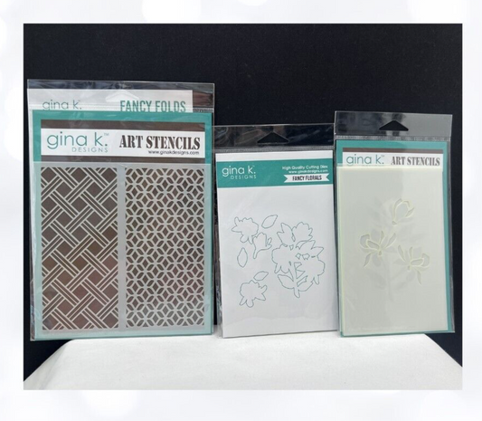 Gina K Designs FANCY FOLDS Flowers Dies & Stencils Kit