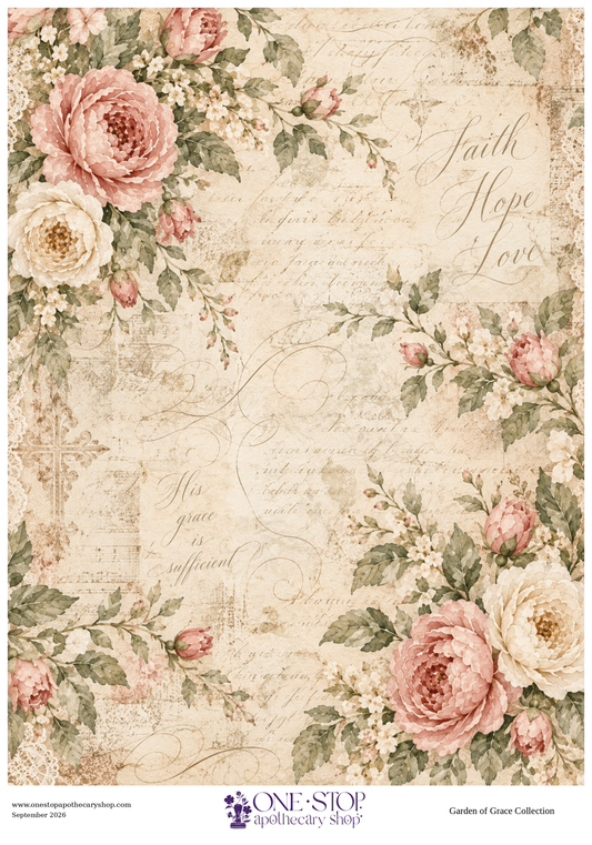 Garden of Grace HIS GRACE IS SUFFICIENT Rice Paper