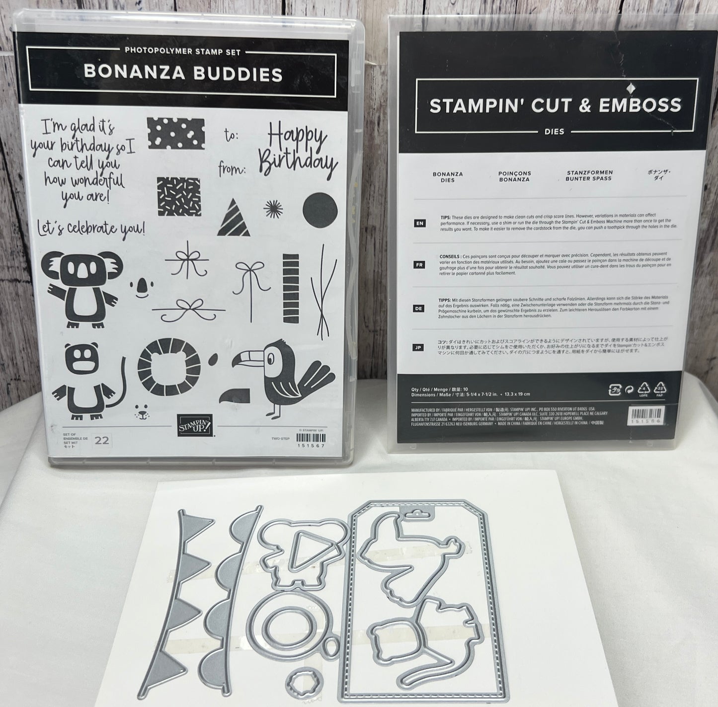 Stampin Up BONANZA BUDDIES Rubber Stamps & Dies