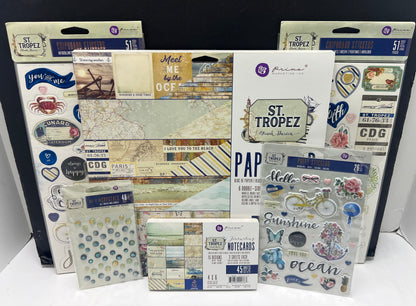 Prima ST TROPEZ Collection Sea Vacation 12x12 Chipboard Stickers Scrapbook Kit