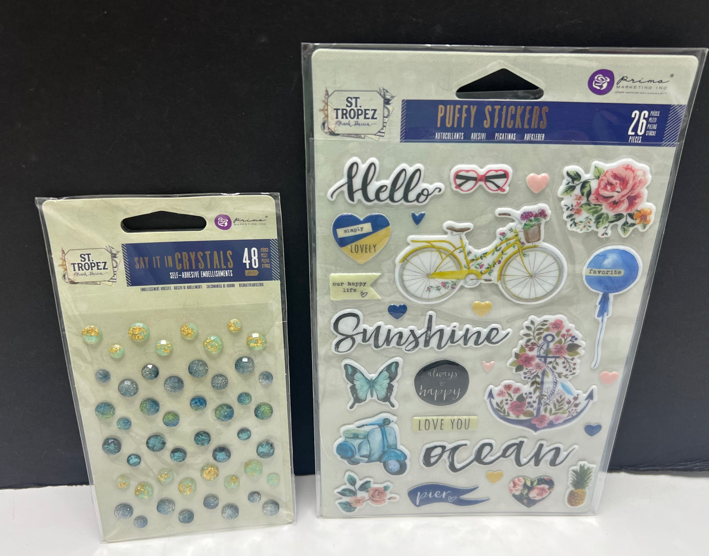 Prima ST TROPEZ Collection Sea Vacation 12x12 Chipboard Stickers Scrapbook Kit