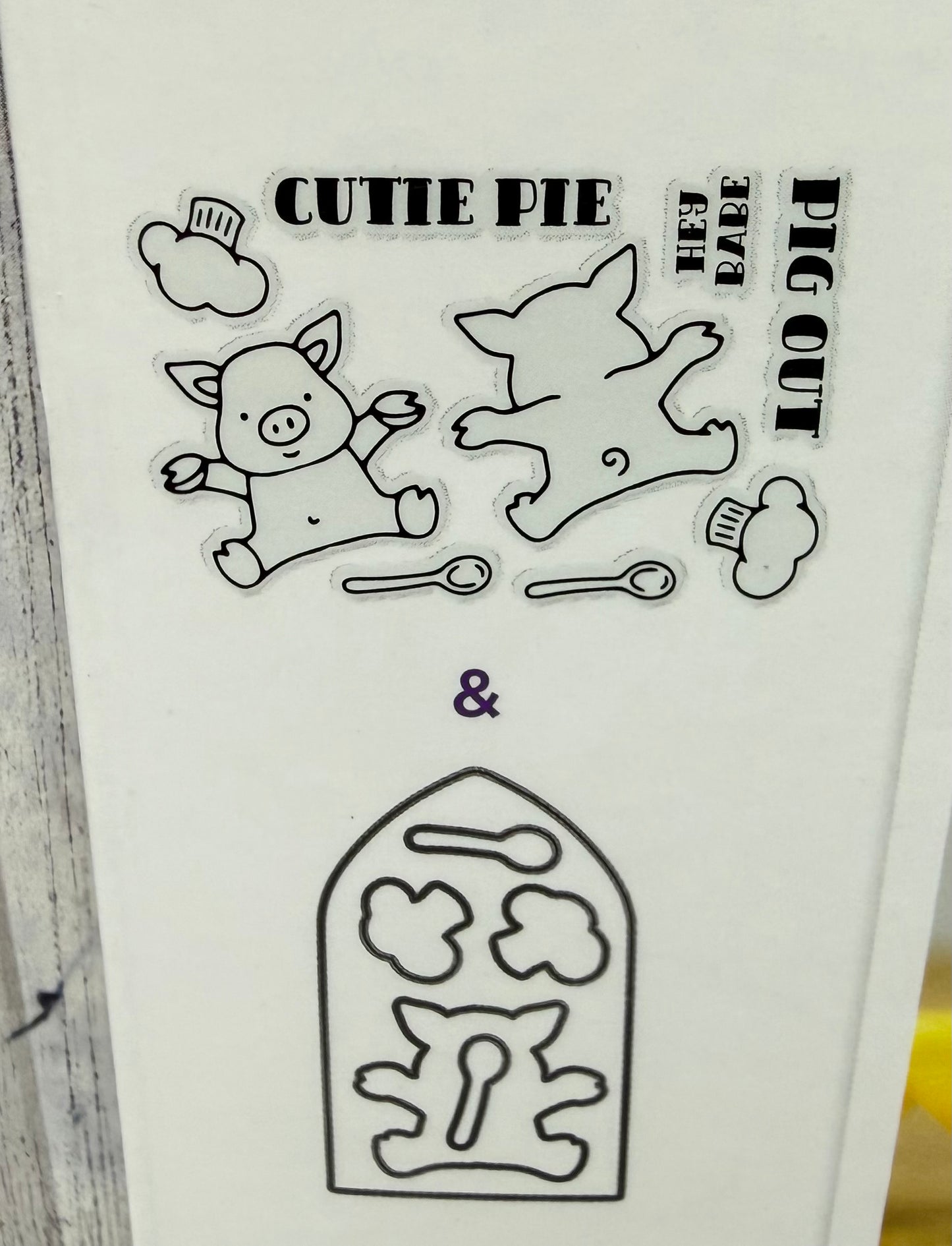 Gemini TWIRLING PIG Sheep Duck Interactive Rubber Stamps & Dies