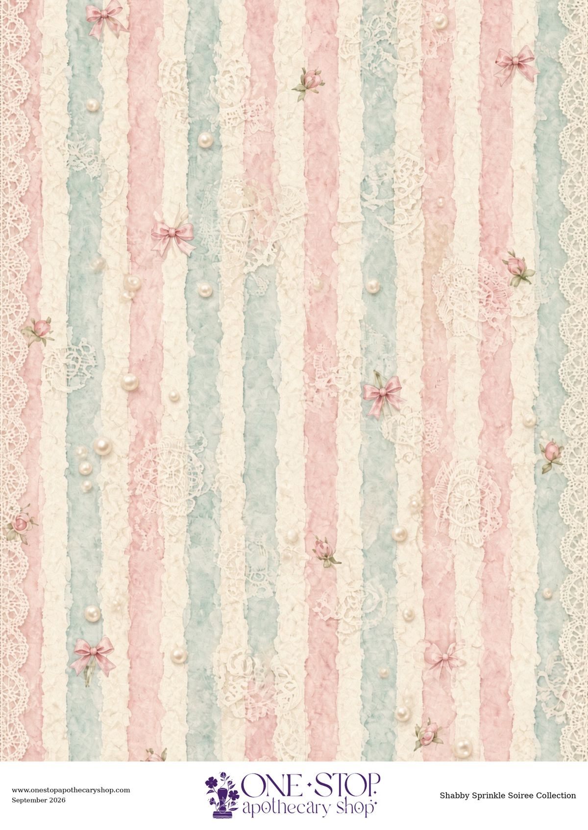 Sprinkle Soiree SHABBY PARTY RIBBONS Rice Paper