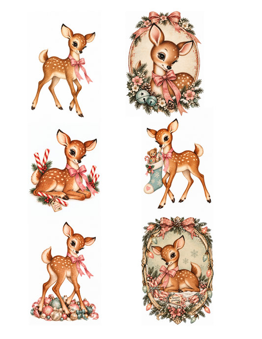 Vintage CHRISTMAS FAWN Rice Paper