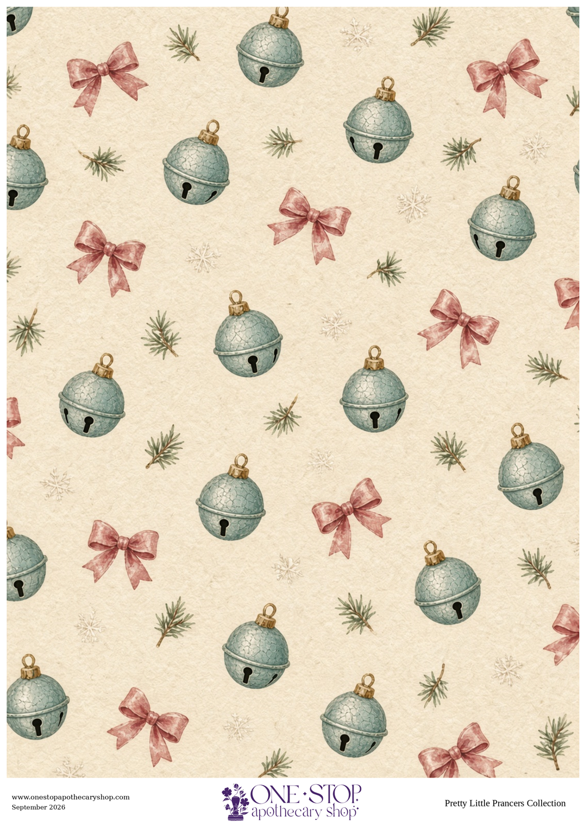 Pretty Little Prancers TARNISHED BELL & BOW Rice Paper