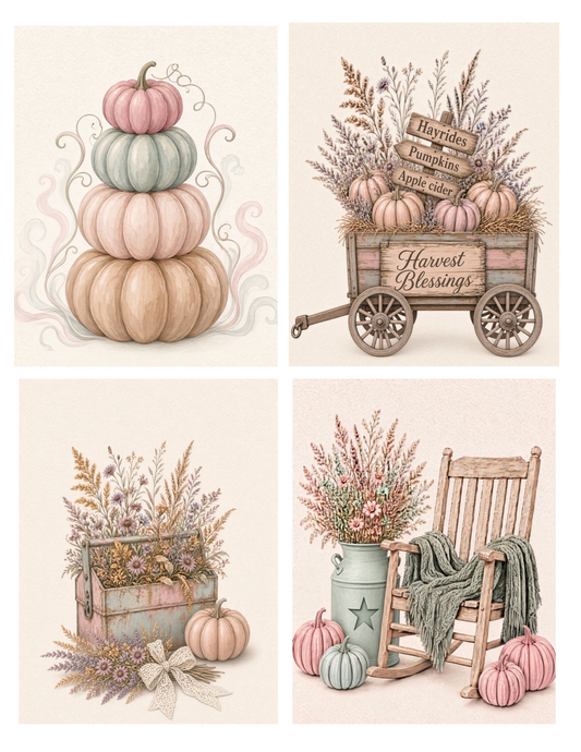 RUSTIC FALL SCENES Autumn Rice Paper