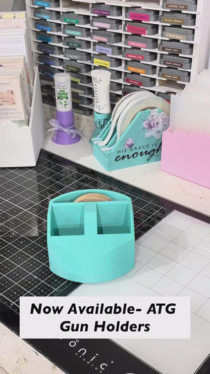 Double ATG Tape Gun Holder + Refill Stand 3D Printed BLACK
