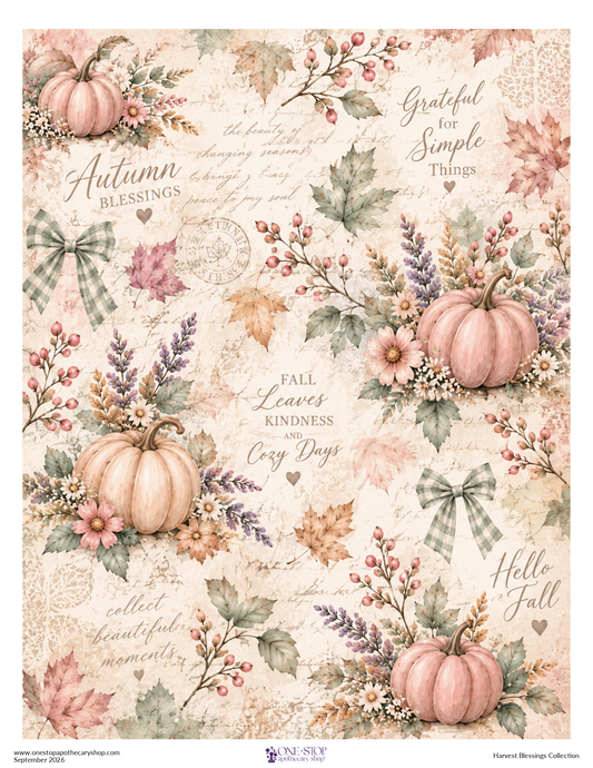 Harvest Blessings SIMPLE BLESSINGS Patterned Rice Paper